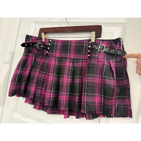 S. the Widow Dresses & Skirts - WIDOW - WOMEN'S XXL -PLAID PLEATED TARTAN SKATER SCHOOL LACE SKIRT